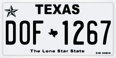 TX license plate DOF1267