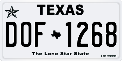 TX license plate DOF1268