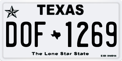TX license plate DOF1269