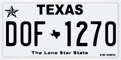 TX license plate DOF1270