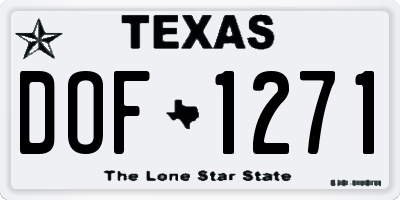 TX license plate DOF1271