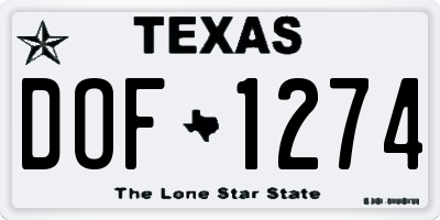 TX license plate DOF1274