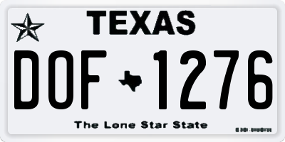 TX license plate DOF1276
