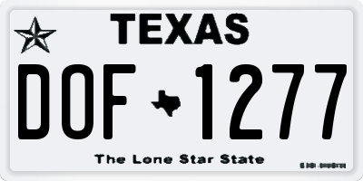 TX license plate DOF1277