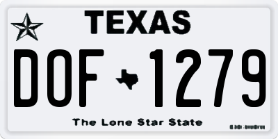TX license plate DOF1279