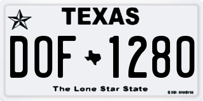 TX license plate DOF1280