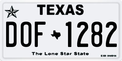 TX license plate DOF1282