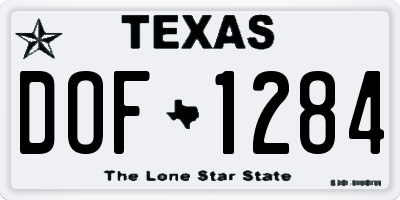 TX license plate DOF1284