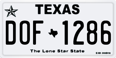 TX license plate DOF1286