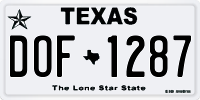 TX license plate DOF1287
