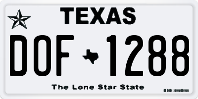 TX license plate DOF1288