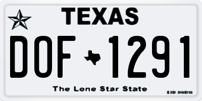 TX license plate DOF1291