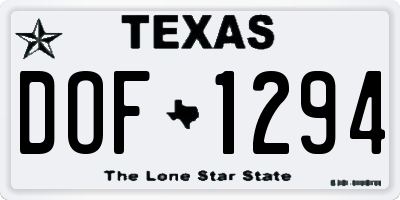 TX license plate DOF1294