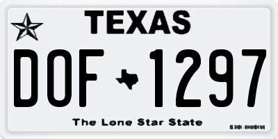 TX license plate DOF1297