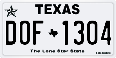 TX license plate DOF1304