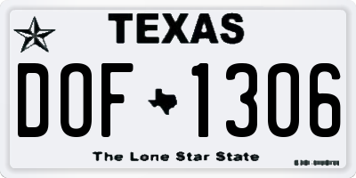 TX license plate DOF1306