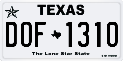TX license plate DOF1310
