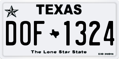 TX license plate DOF1324