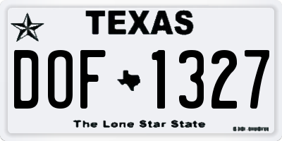 TX license plate DOF1327