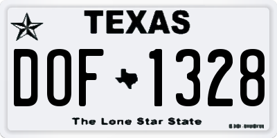 TX license plate DOF1328