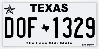 TX license plate DOF1329