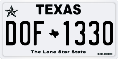 TX license plate DOF1330