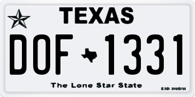 TX license plate DOF1331