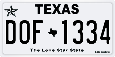TX license plate DOF1334