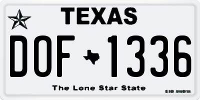 TX license plate DOF1336