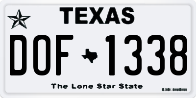 TX license plate DOF1338