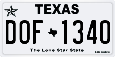 TX license plate DOF1340