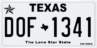 TX license plate DOF1341