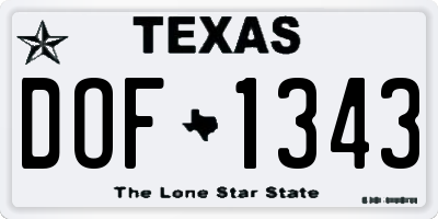 TX license plate DOF1343