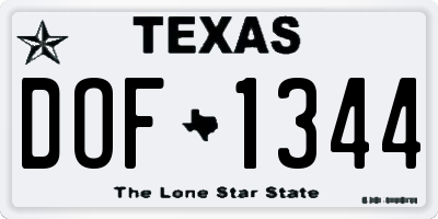 TX license plate DOF1344