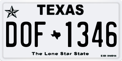 TX license plate DOF1346