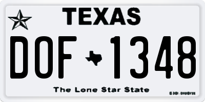 TX license plate DOF1348