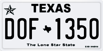 TX license plate DOF1350