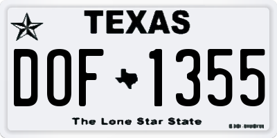 TX license plate DOF1355