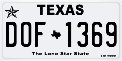 TX license plate DOF1369