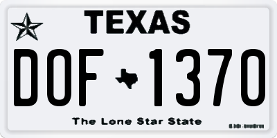 TX license plate DOF1370