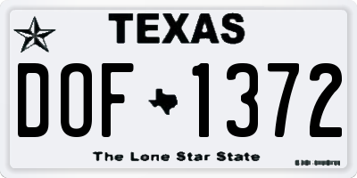 TX license plate DOF1372