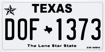 TX license plate DOF1373