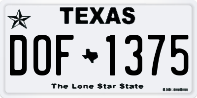 TX license plate DOF1375