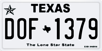 TX license plate DOF1379