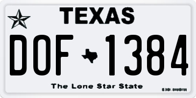 TX license plate DOF1384