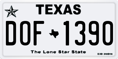 TX license plate DOF1390