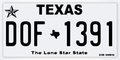 TX license plate DOF1391