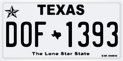 TX license plate DOF1393