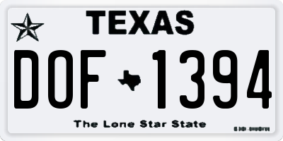 TX license plate DOF1394