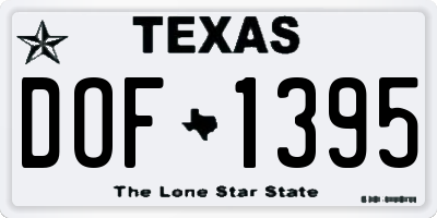 TX license plate DOF1395